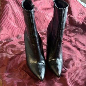 Fashion Nova Black Textured Heeled Boots